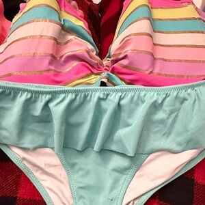 Victoria's Secret Coral and White Bikini